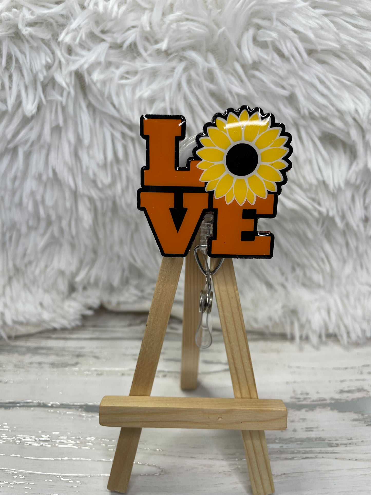 Love Sunflower Badge Reel
