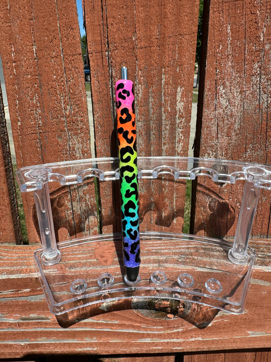 Neon Rainbow Cheetah Pen